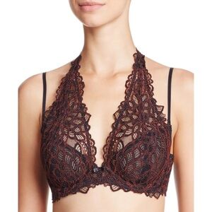 FREE PEOPLE Behind Your Eyes Underwire Bra 34C Black Combo